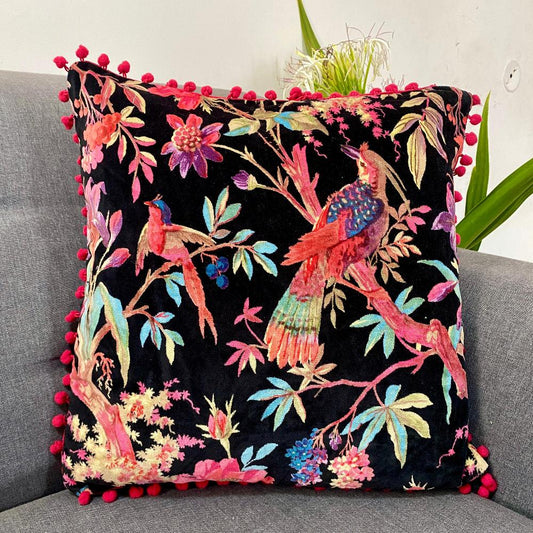 Enchanted Garden Velvet Cushion Cover (set of 2)