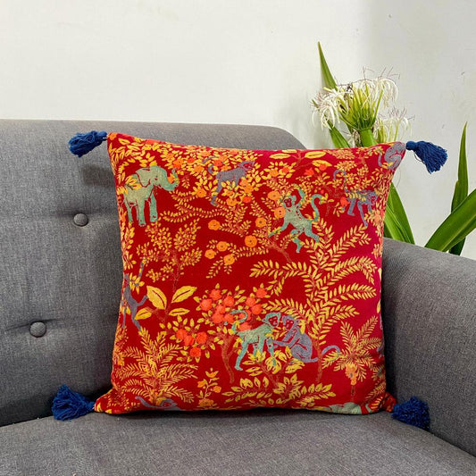 Jungle jamboree velvet cushion cover (Set of 2)