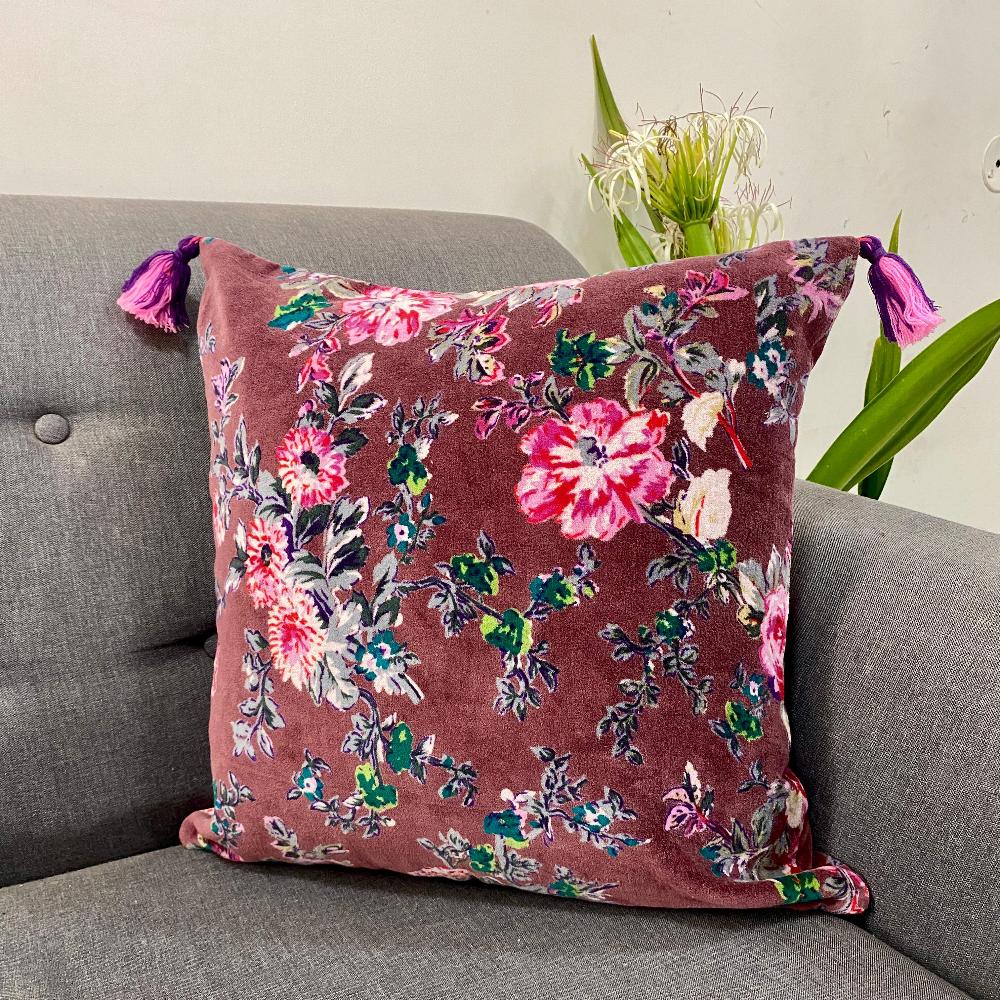 Vintage Floral Velvet Cushion Cover (set of 2)