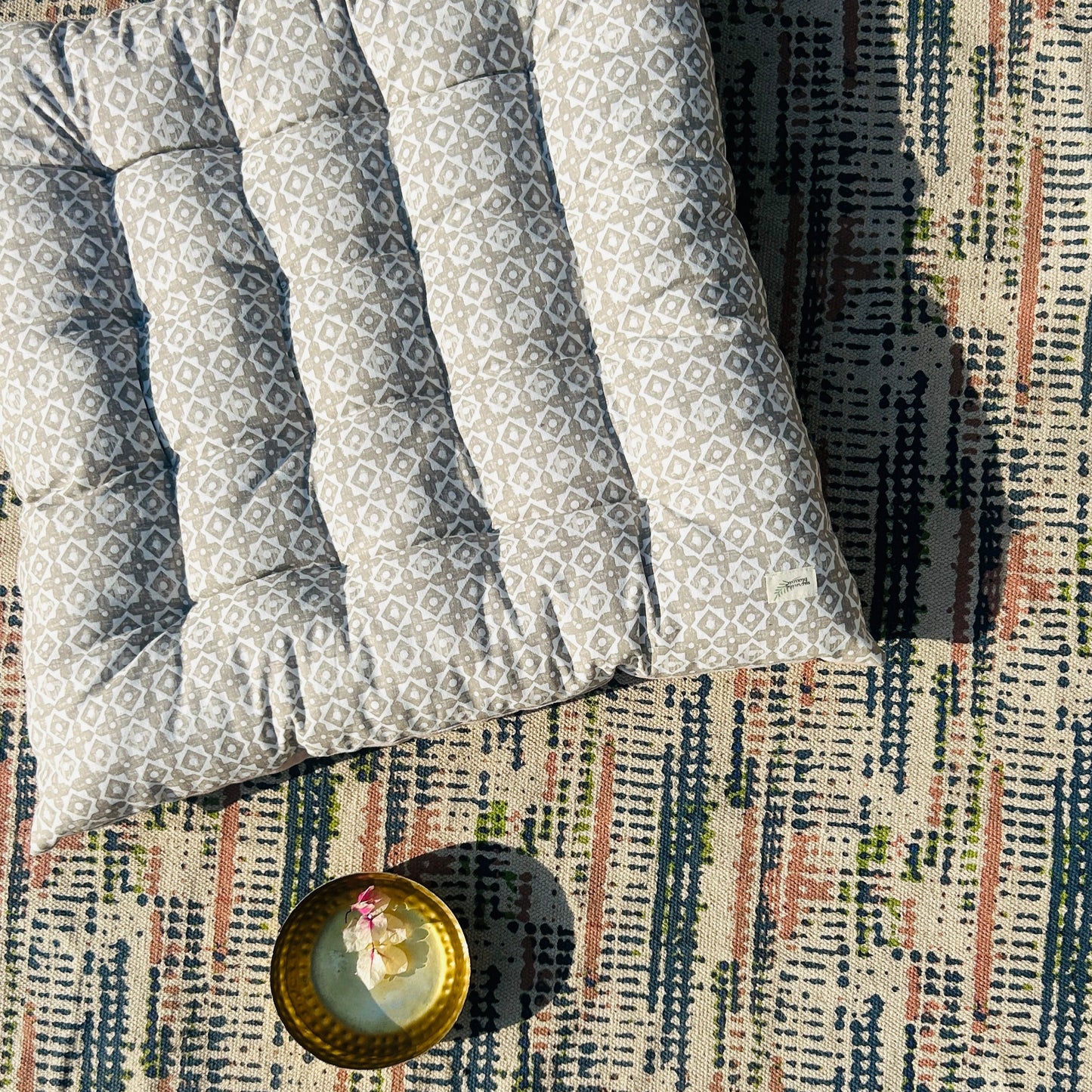 Facet Grey Tufted Floor Cushion
