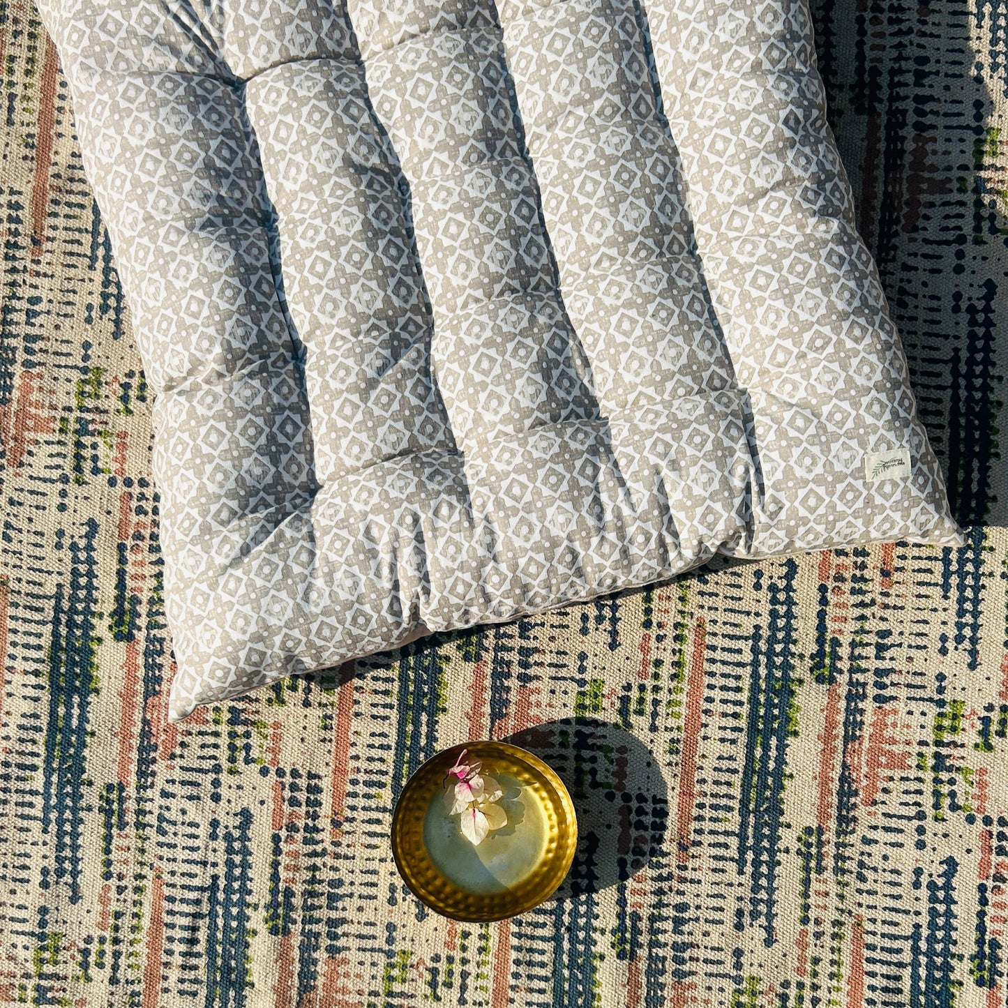 Facet Grey Tufted Floor Cushion