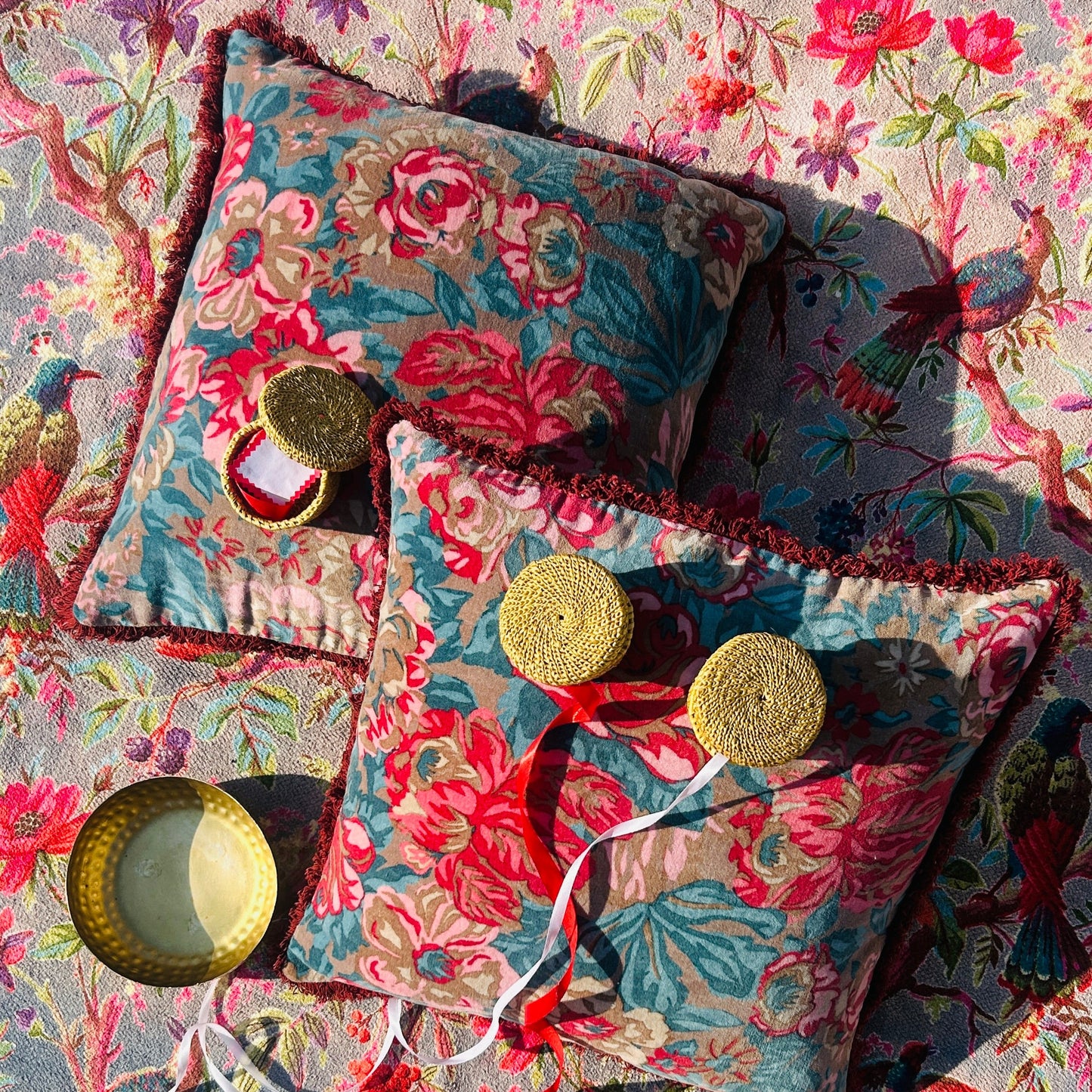 Jewel Tone Velvet Cushion (Set of 2)