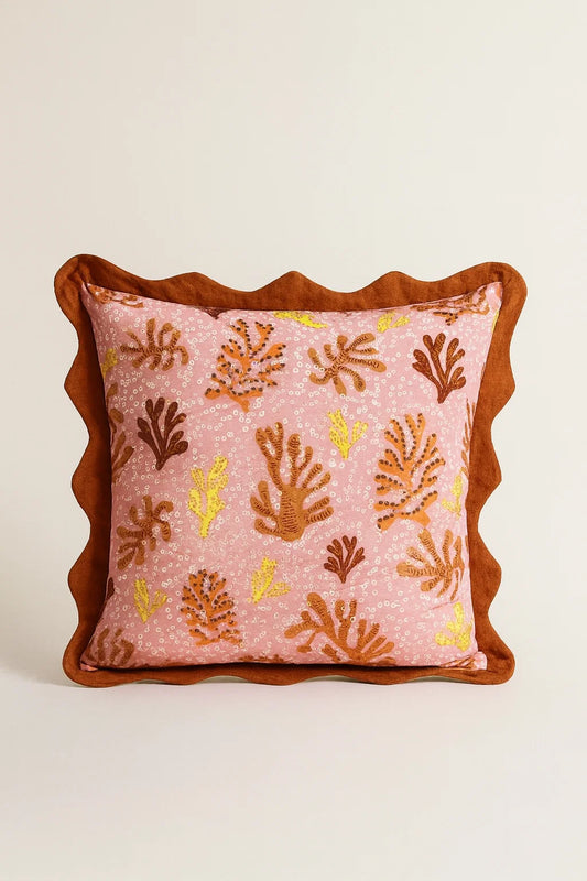 orange printed cushion cover (20x20)
