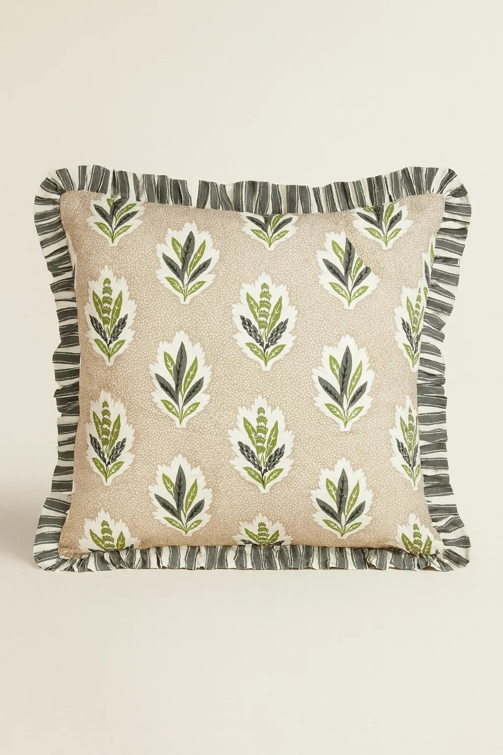 floral stripe Ruffle cushion cover (20x20)