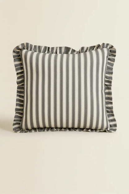 floral stripe Ruffle cushion cover (20x20)